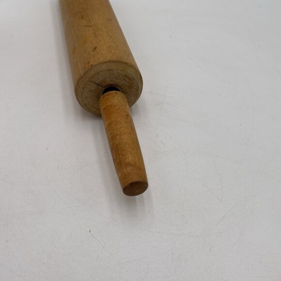 Vintage Wood Rolling Pin Handles Farmhouse Country Primative Wooden 17" - Picture 2 of 8